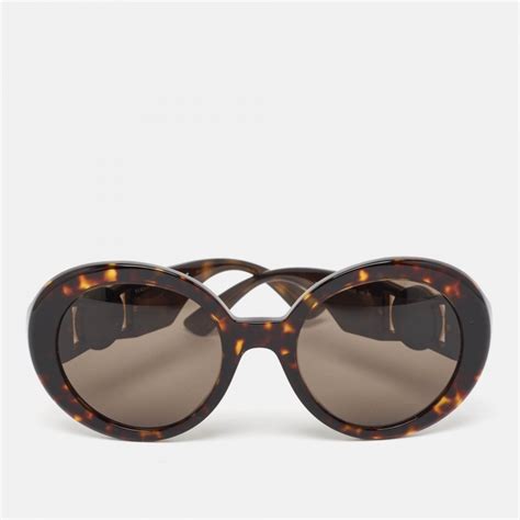 versace brown tortoiseshell round sunglasses|versace tortoise sunglasses.